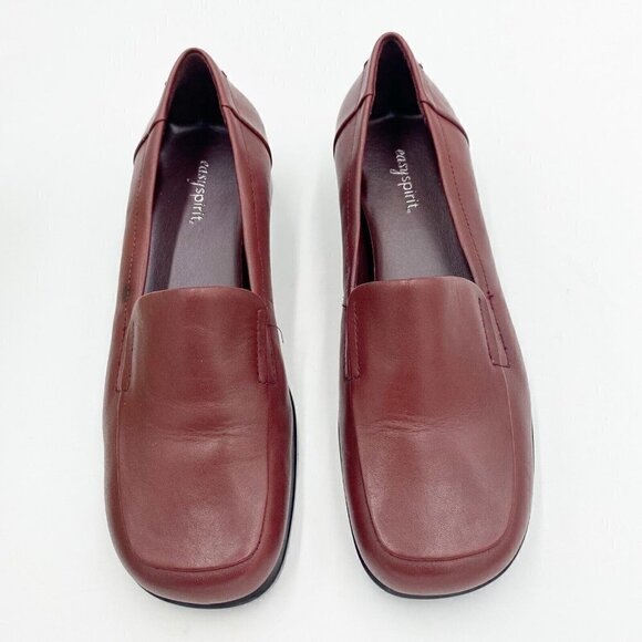 NIB EASY SPIRIT Womens Burgundy Goldengirlzu Slip-on Leather Pumps 7.5M - Picture 2 of 8